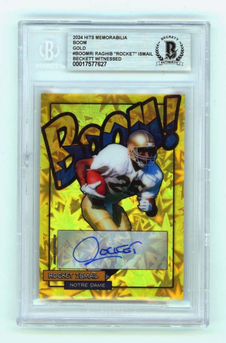 Rocket Ismail 2024 Hits Memorabilia BOOM Gold /10 Signed BGS BAS Auto Notre Dame
