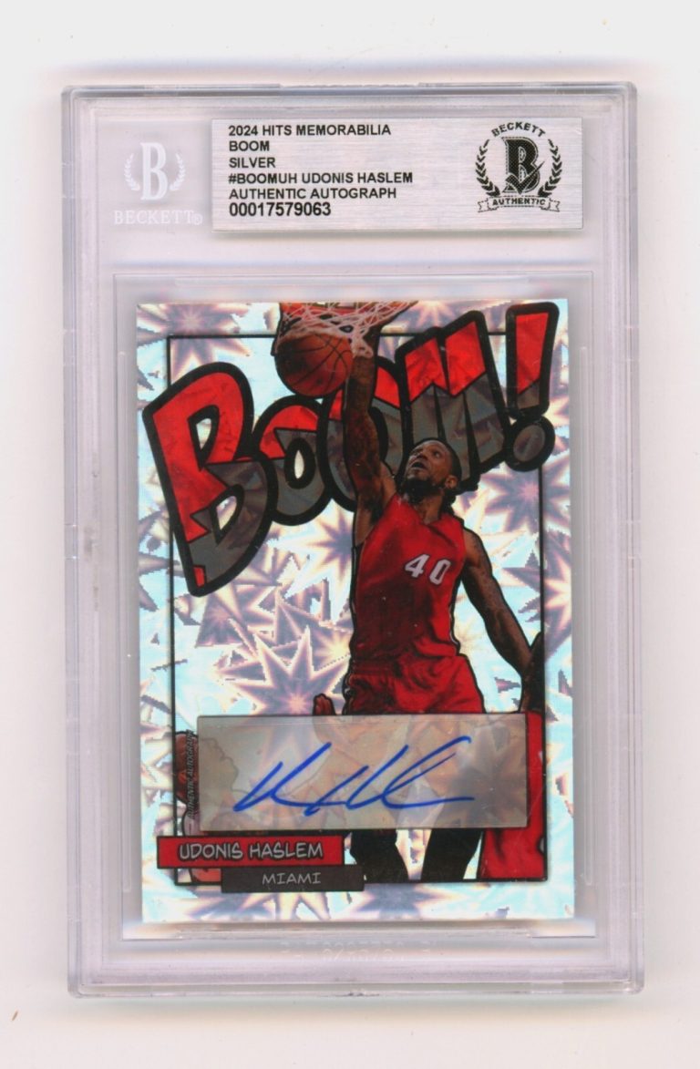 Udonis Haslem 2024 Hits Memorabilia BOOM Silver Signed BGS BAS Auto Miami Heat