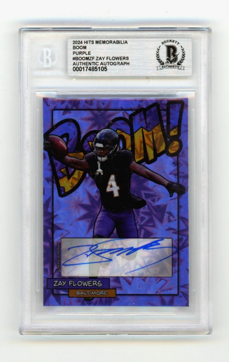 Zay Flowers 2024 Hits Memorabilia BOOM Purple JSY # 4/4 Signed BGS BAS Auto