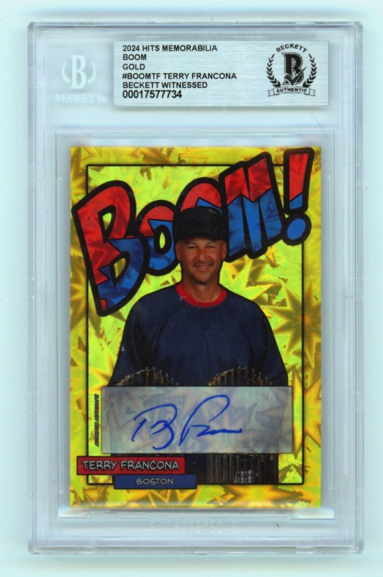 Terry Francona 2024 Hits Memorabilia BOOM Gold /10 Signed BGS BAS Auto Red Sox