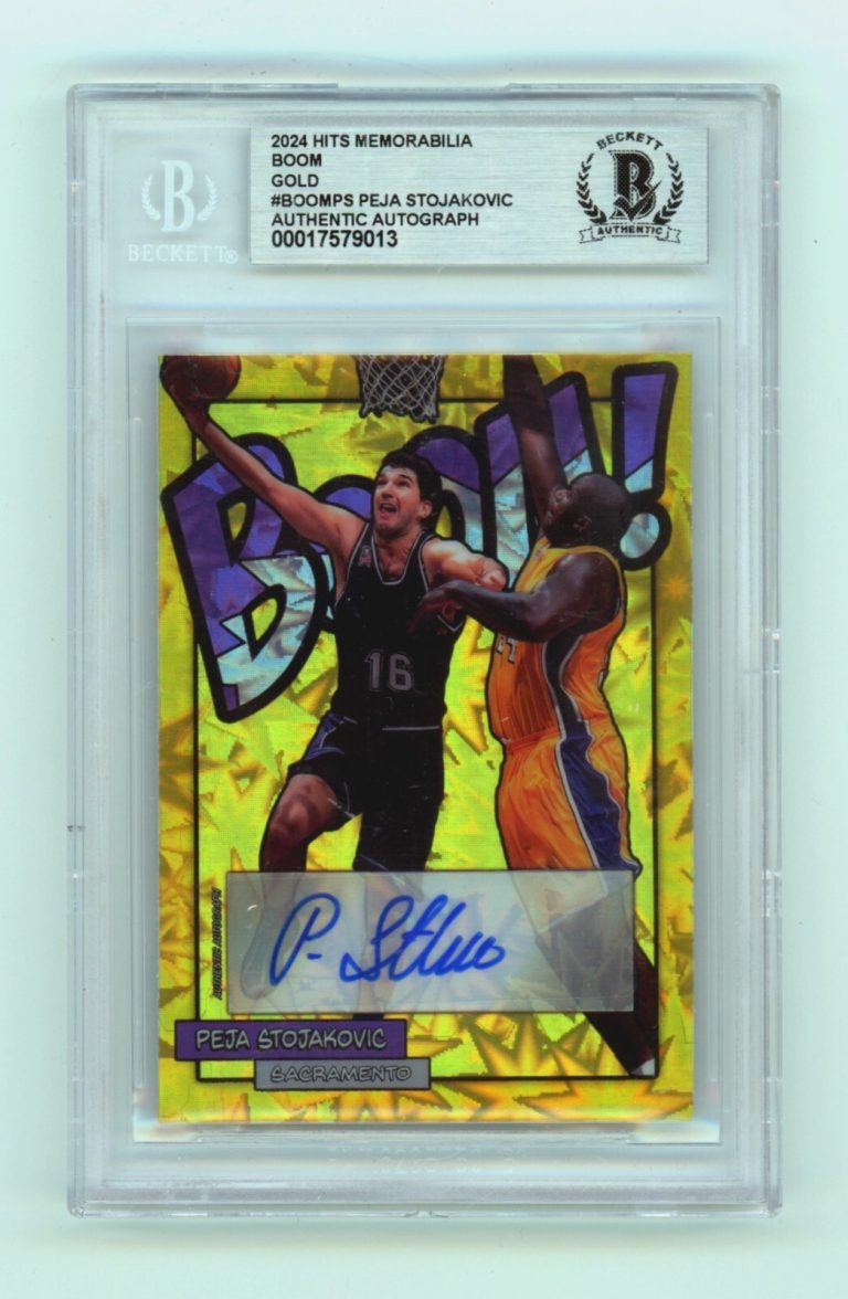 Peja Stojakovic 2024 Hits Memorabilia BOOM Gold /10 Signed BGS BAS Auto Kings