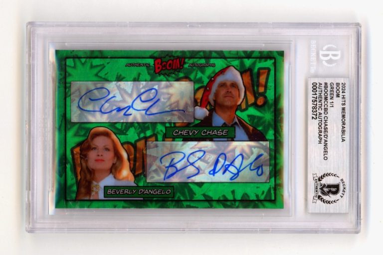 Chevy Chase Beverly D'Angelo 2024 Hits Mem BOOM Green 1/1 Signed BGS BAS Auto