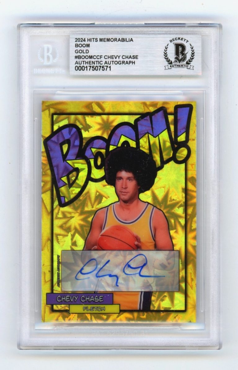 Chevy Chase Fletch 2024 Hits Memorabilia BOOM Gold/10 Signed BGS BAS Auto