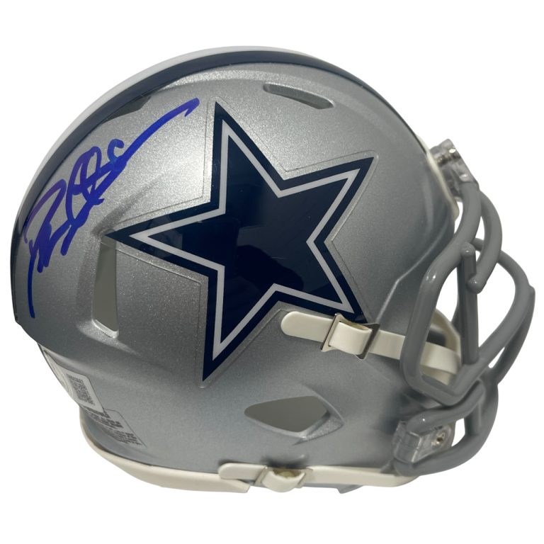 Deion Sanders Signed Dallas Cowboys Speed Mini Helmet Beckett Witness BAS COA