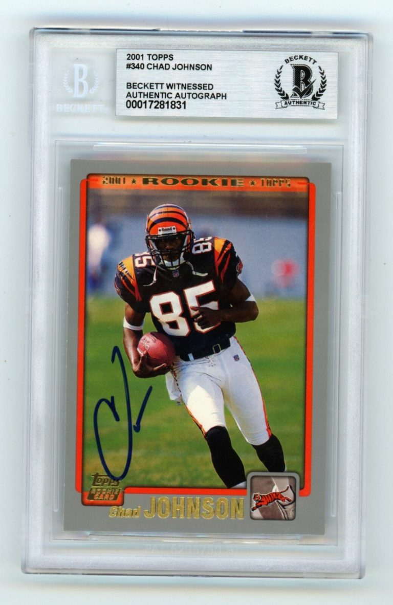 Chad Johnson 2001 Topps #340 Rookie RC Signed Beckett BGS BAS Auto Bengals