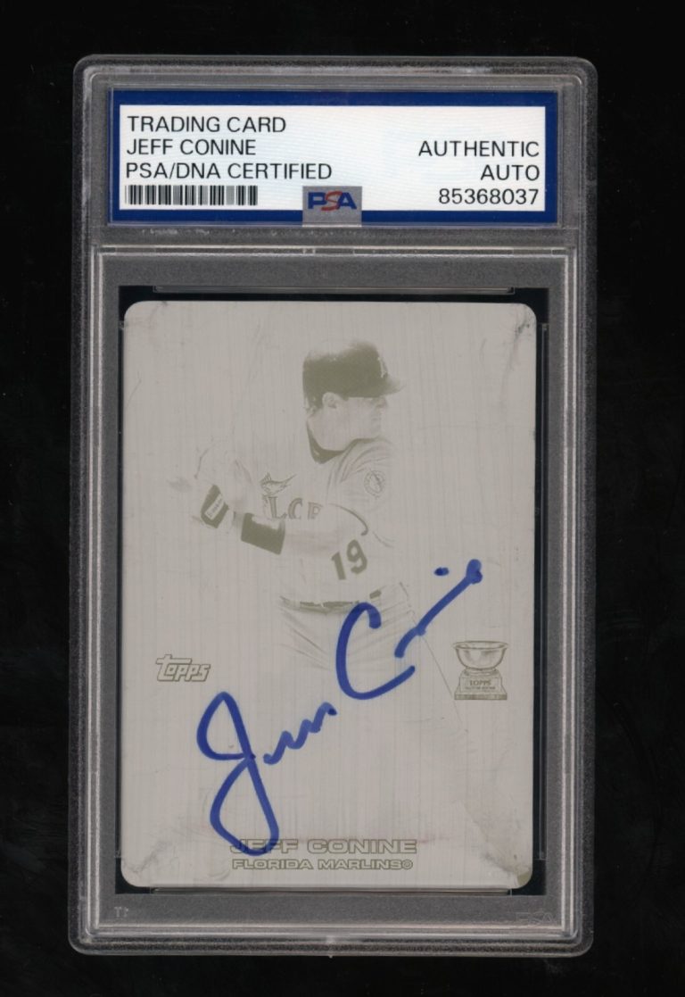 Jeff Conine 2005 Topps Rookie Cup Printing Plate #1/1 Signed PSA Authentic Auto
