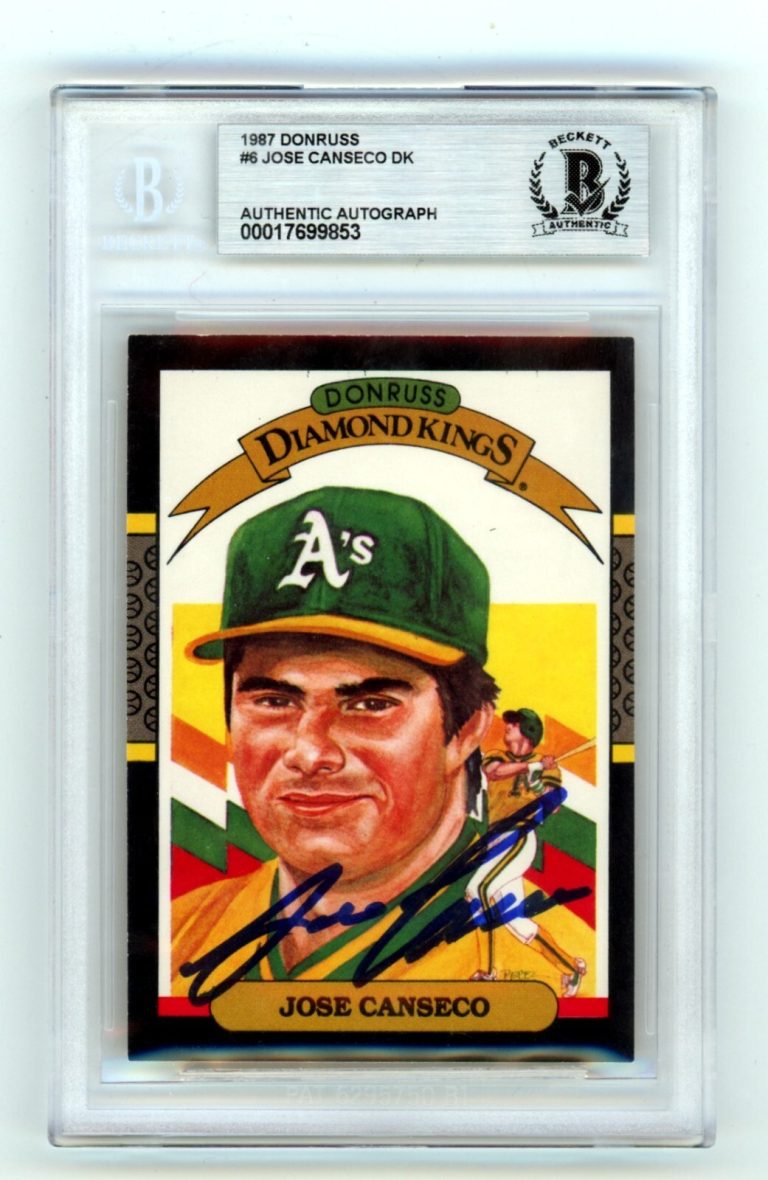 Jose Canseco 1987 Donruss Diamond Kings #6 Signed Beckett BGS BAS Auto Athletics