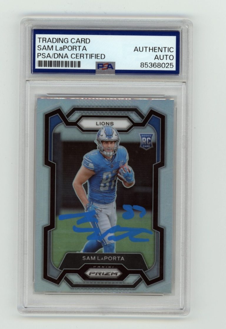 Sam LaPorta 2023 Panini Prizm Silver #332 Rookie RC Signed PSA Authentic Auto
