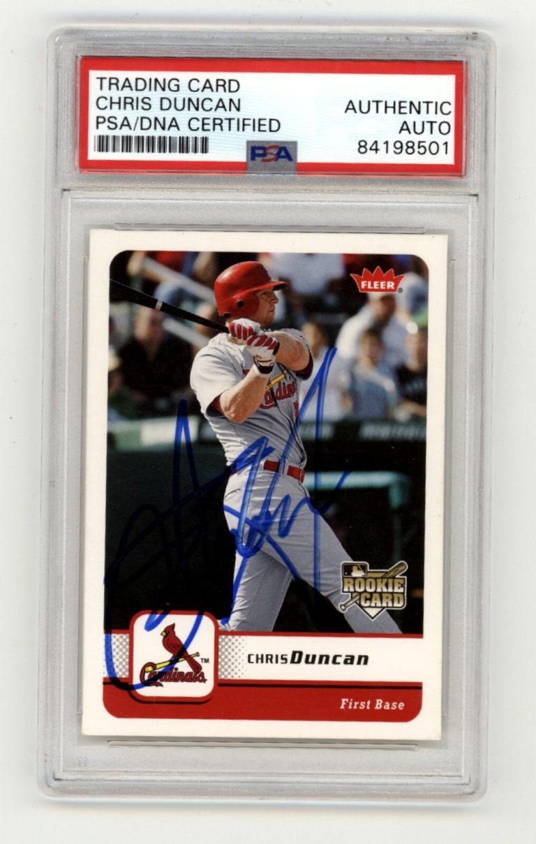 Chris Duncan 2006 Fleer #89 Rookie RC Signed PSA Authentic Auto Cardinals
