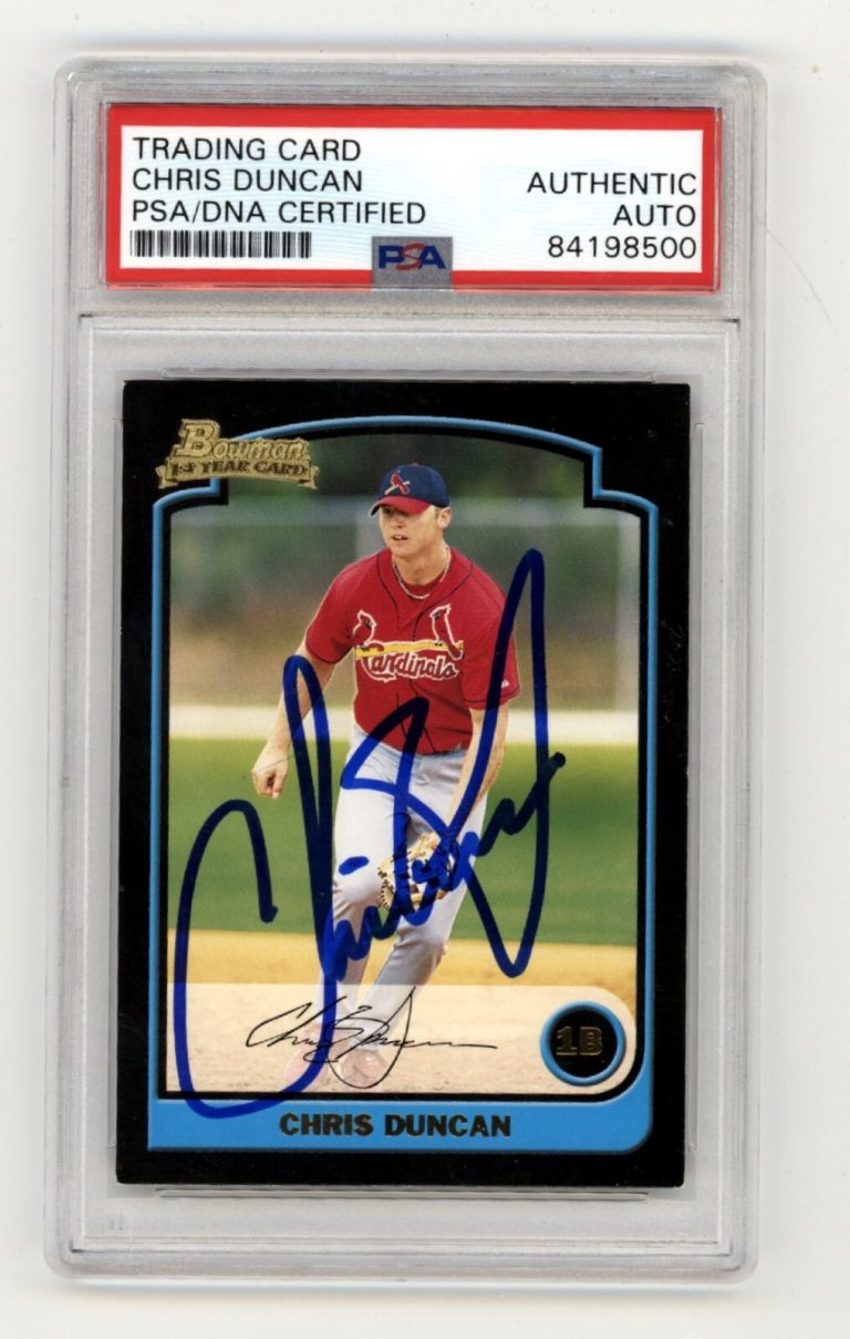 Chris Duncan 2003 Bowman 1st #207 Rookie RC Signed PSA Authentic Auto Cardinals