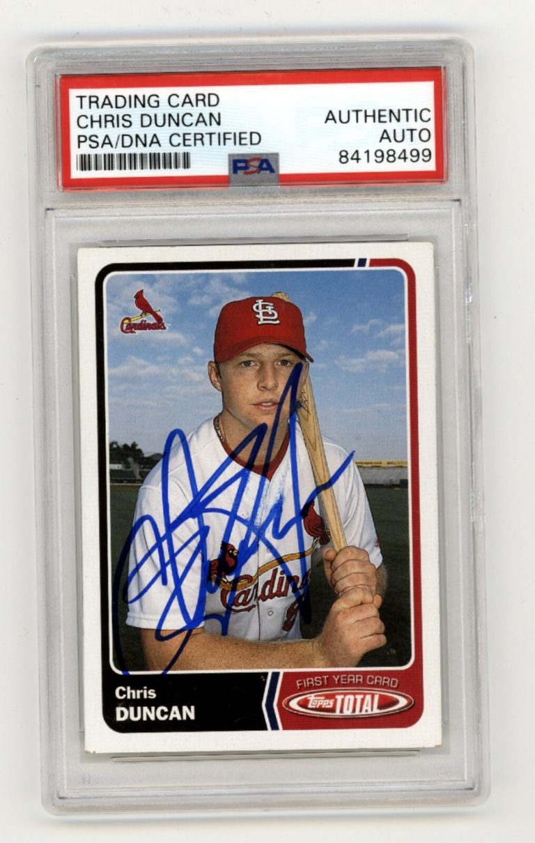 Chris Duncan 2006 Topps Total #928 Rookie RC Signed PSA Authentic Auto Cardinals