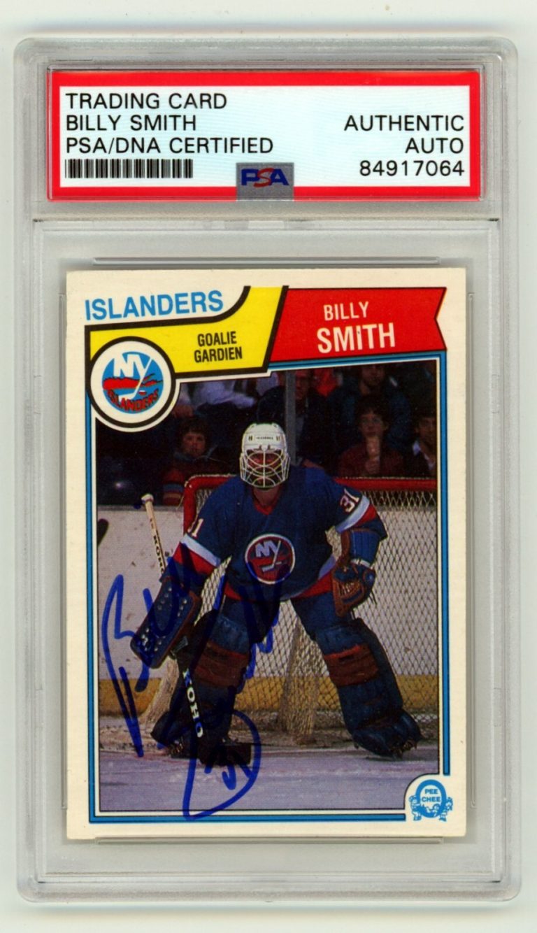 Billy Smith 1983-84 O-Pee-Chee OPC #17 Signed PSA Authentic Blue Auto