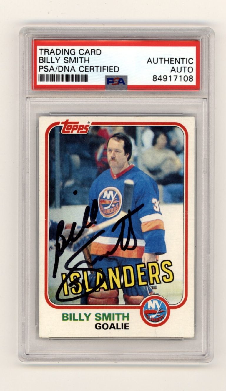 Billy Smith 1981-82 Topps East #93 Signed PSA Authentic Black Auto Islanders HOF