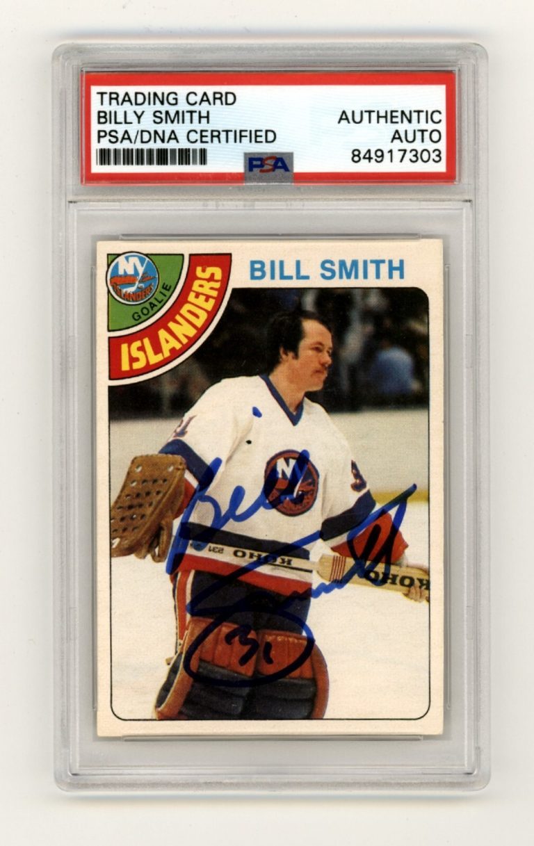 Billy Smith 1978-79 O-Pee-Chee OPC #62 Signed PSA Authentic Blue Auto NYI HOF