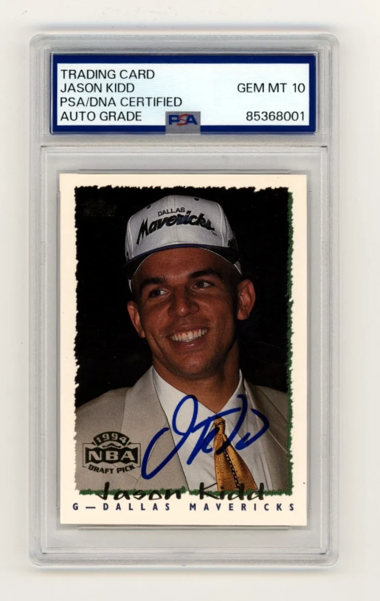 Jason Kidd 1994 Topps NBA Draft Pick #37 Rookie RC Signed PSA 10 Auto Mavericks