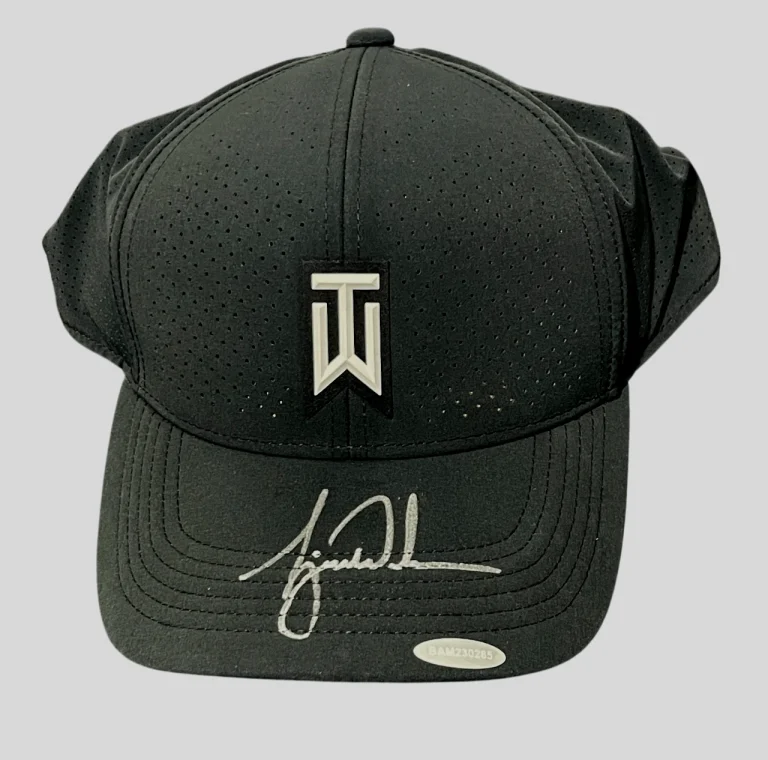 Tiger Woods Signed Autographed Nike AeroBill Black Hat Upper Deck UDA COA Golf