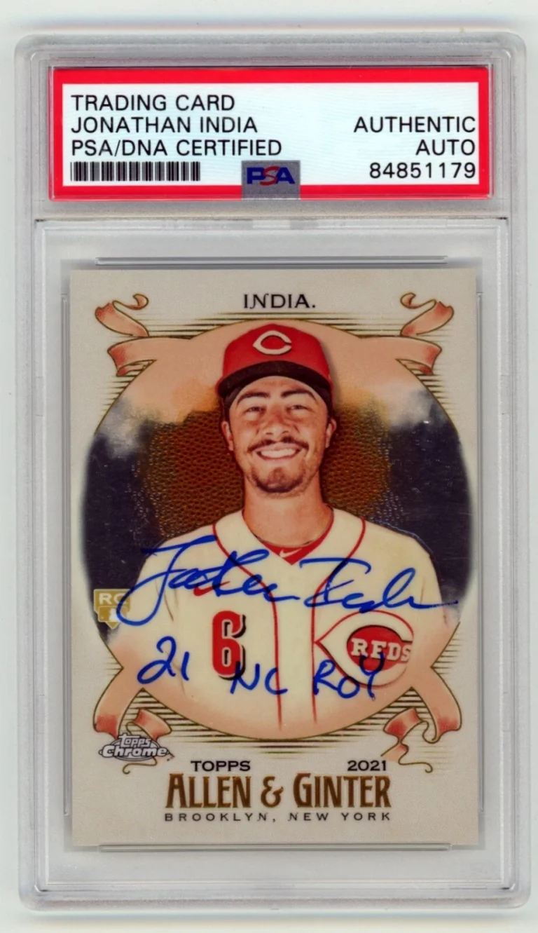 Jonathan India 2021 Topps Chrome Allen & Ginter #210 Signed RC w/ Ins PSA Auto