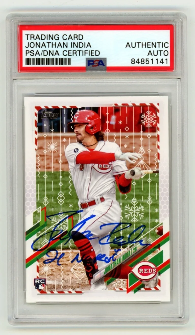 Jonathan India 2021 Topps Holiday #HW60 Signed RC ROY Ins PSA Authentic Auto