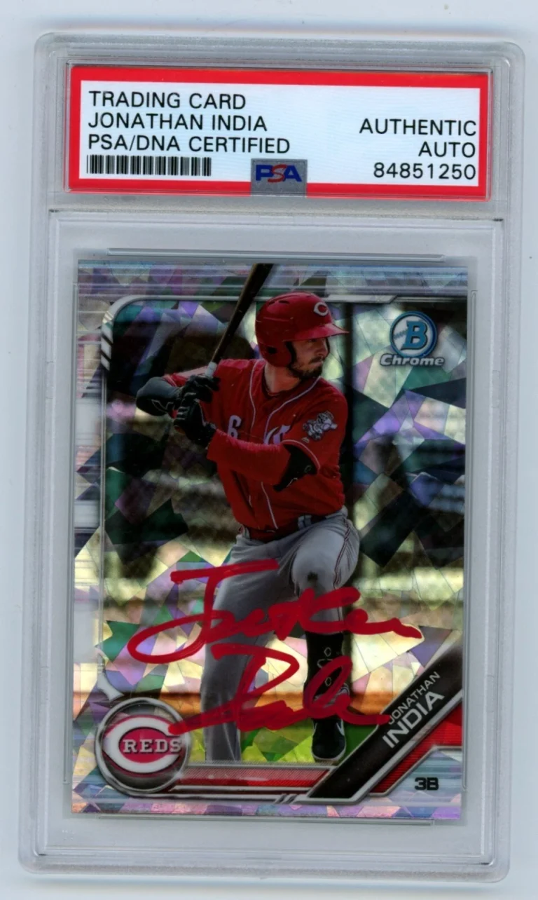 Jonathan India 2019 Bowman Draft BDC-97 Atomic Refractor RC Signed PSA Auth Auto