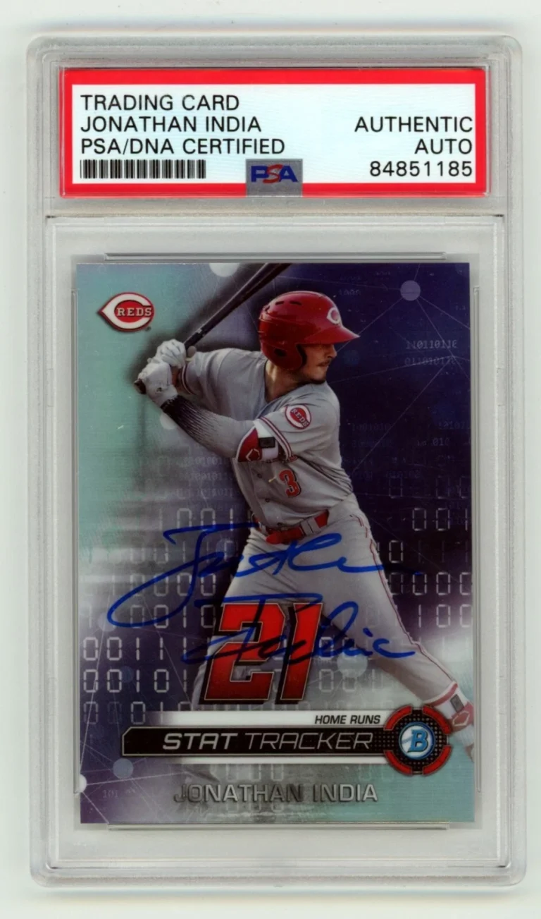 Jonathan India 2019 Bowman Chrome Stat Tracker #ST-JI Ref RC Signed PSA Auto