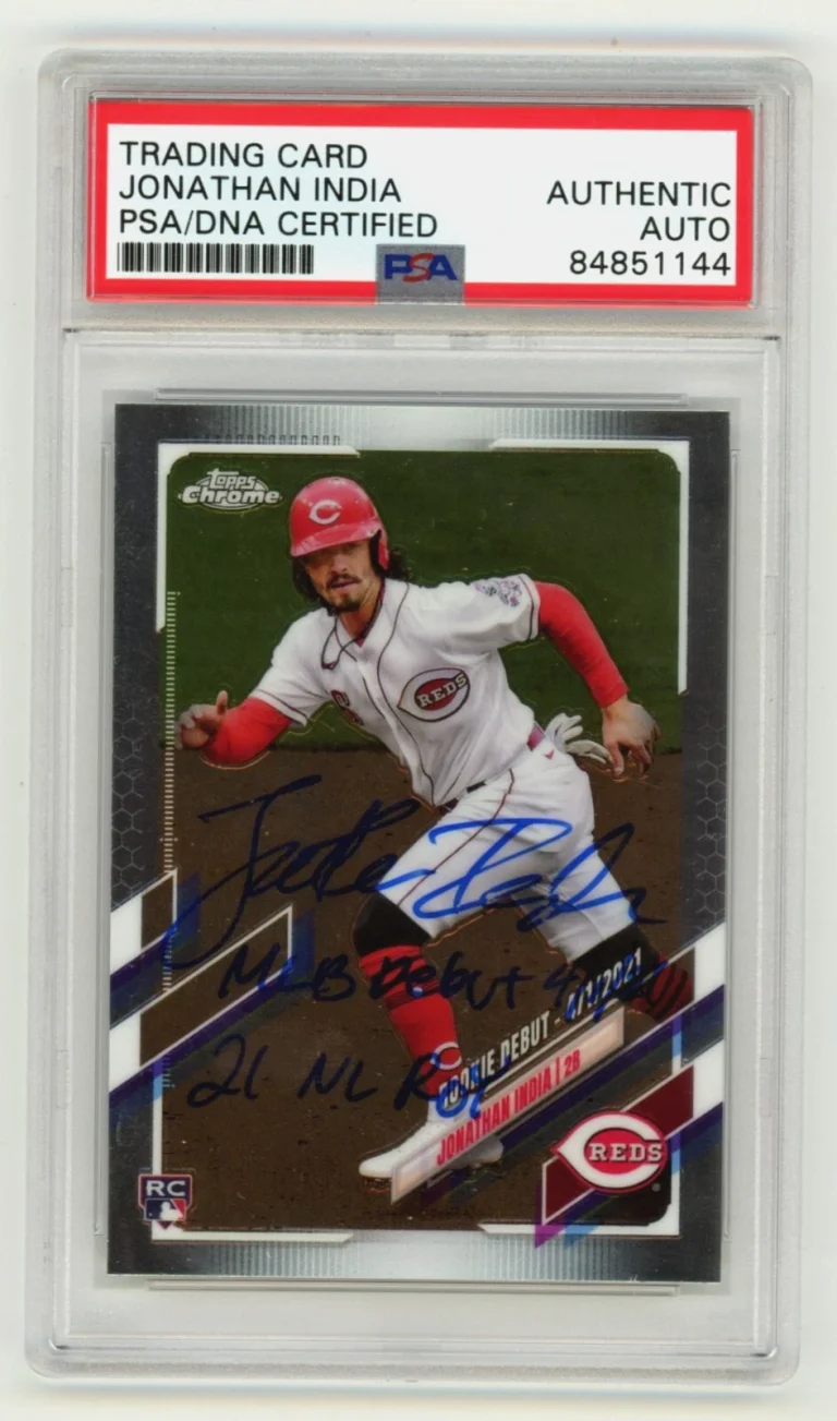 Jonathan India 2021 Topps Chrome Update Series #USC96 Signed RC 2 Insc PSA Auto