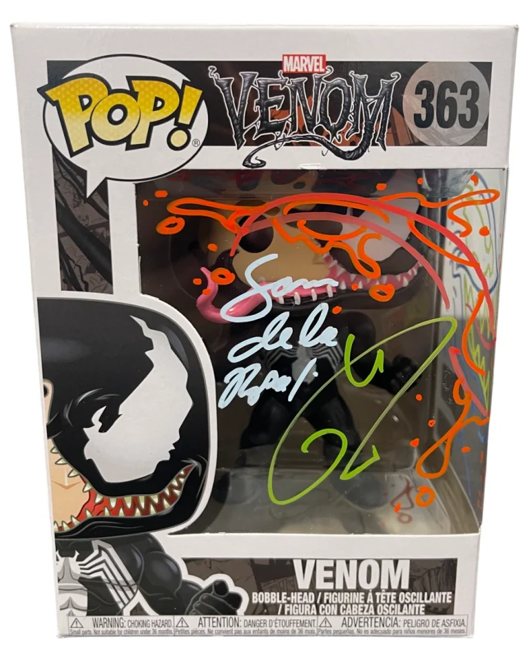 Tom Hardy Signed Venom Funko Pop #363 w/ Sam De La Rosa Sketch BAS & JSA COA B