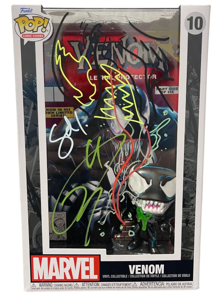 Tom Hardy Signed Venom Funko Pop Comic #10 w Sam De La Rosa Sketch BAS JSA COA D