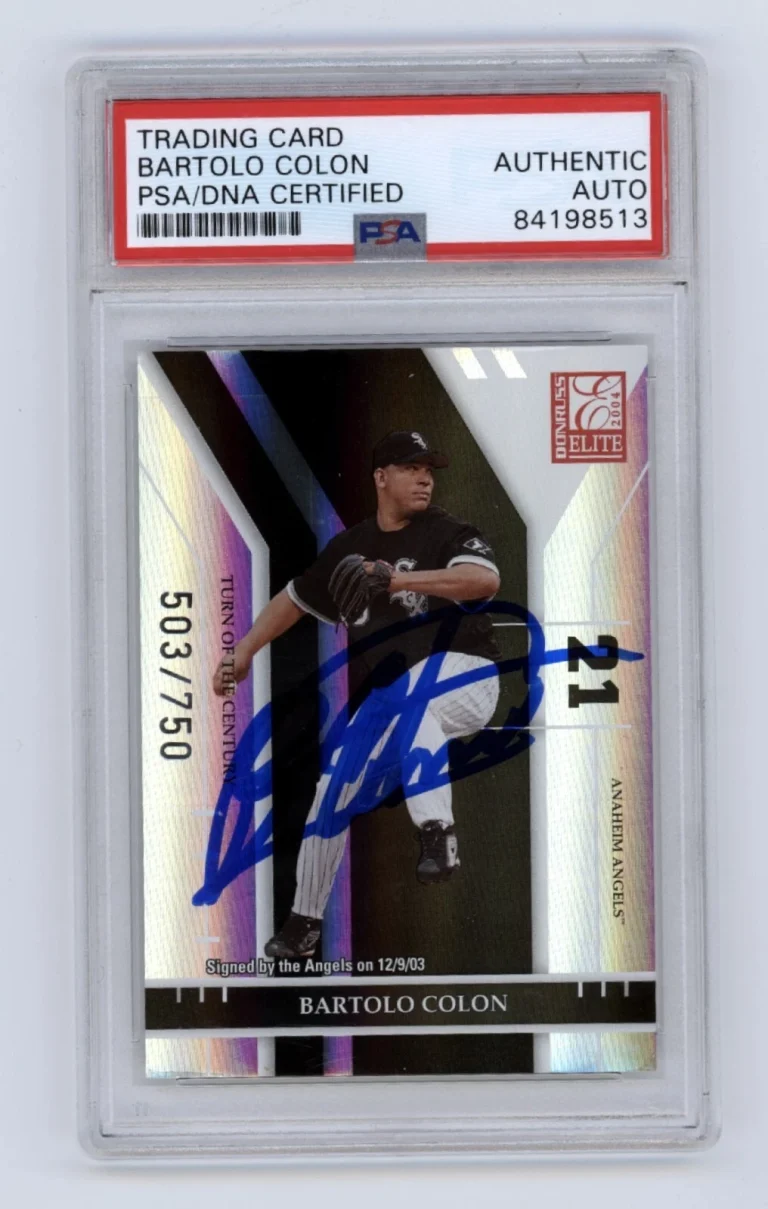 Bartolo Colon 2004 Donruss Elite 5 Holo /750 Signed PSA Authentic Auto White Sox
