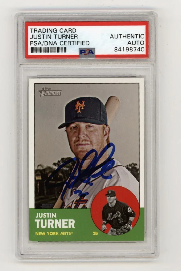 Justin Turner 2012 Topps Heritage #292 Signed PSA Authentic Auto New York Mets