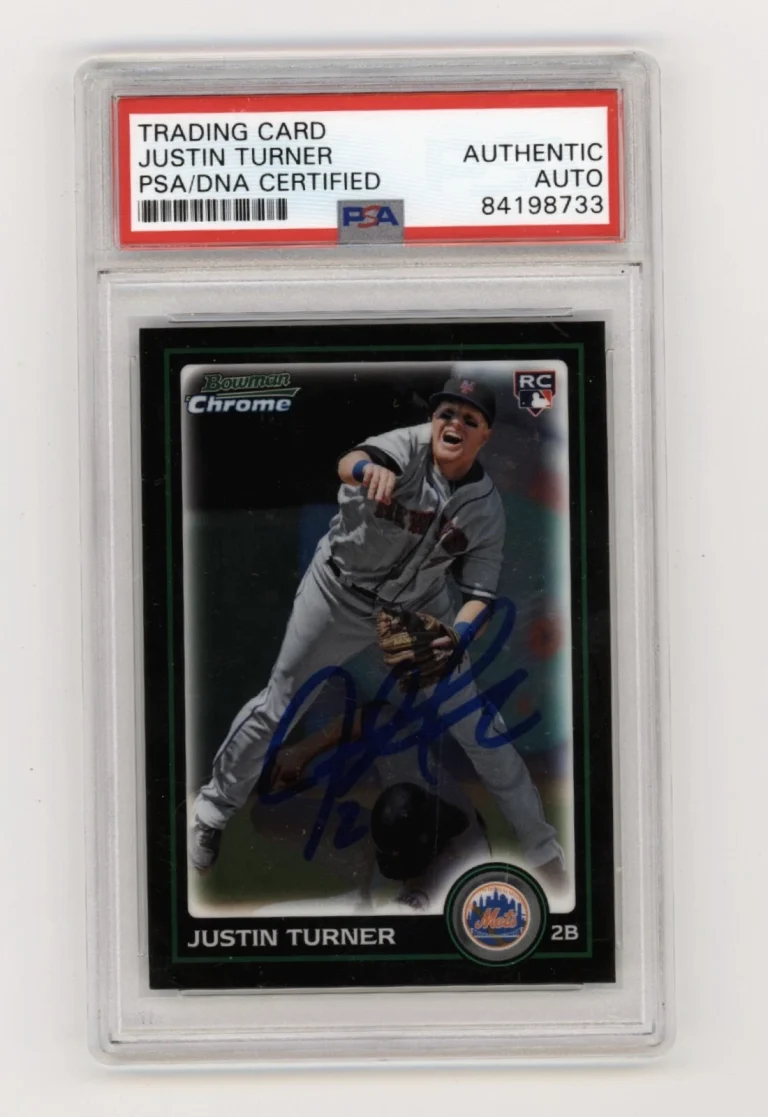 Justin Turner 2010 Bowman Chrome #BDP105 Rookie RC Signed PSA Authentic Auto