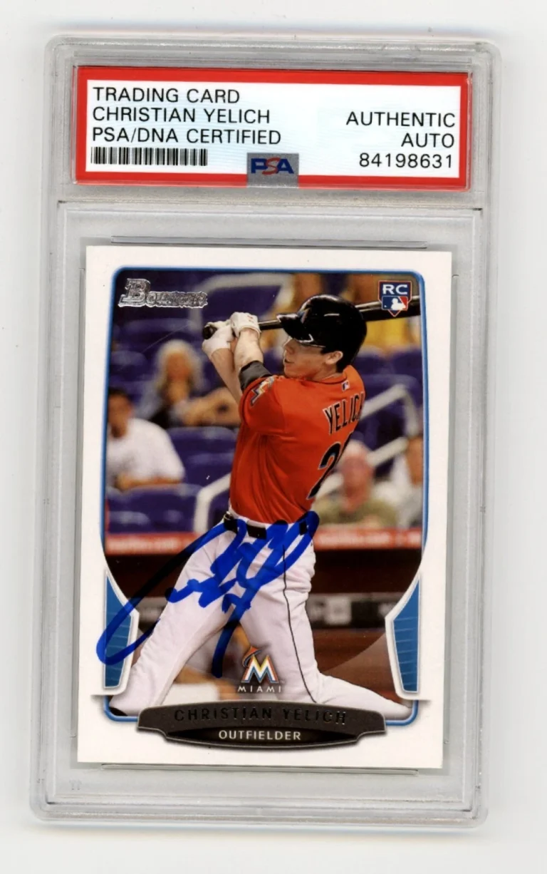 Christian Yelich 2013 Bowman #40 Rookie RC Signed PSA Authentic Auto Brewers