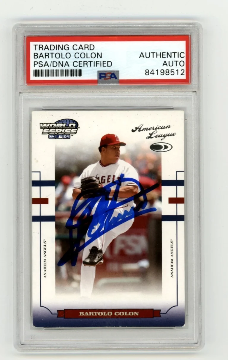 Bartolo Colon 2004 Donruss World Series 04 #WS1 Signed PSA Authentic Auto Angels