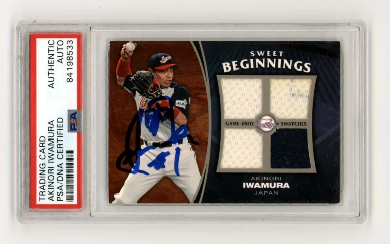 Akinori Iwamura 2006 Sweet Spot Beginnings Swatches WBC Jersey Signed PSA Auto