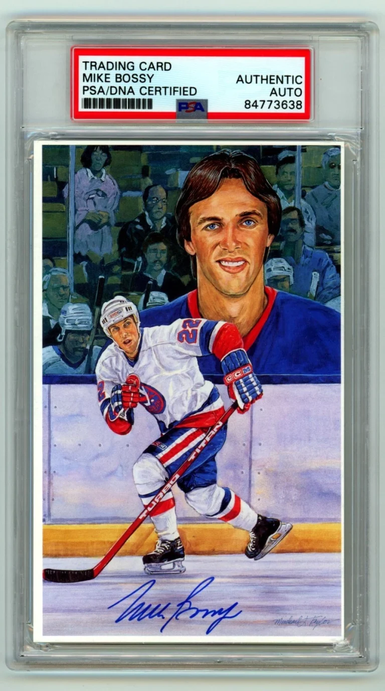 Mike Bossy Signed Autographed 1996 Legends of Hockey Postcard #87 PSA Auth. Auto