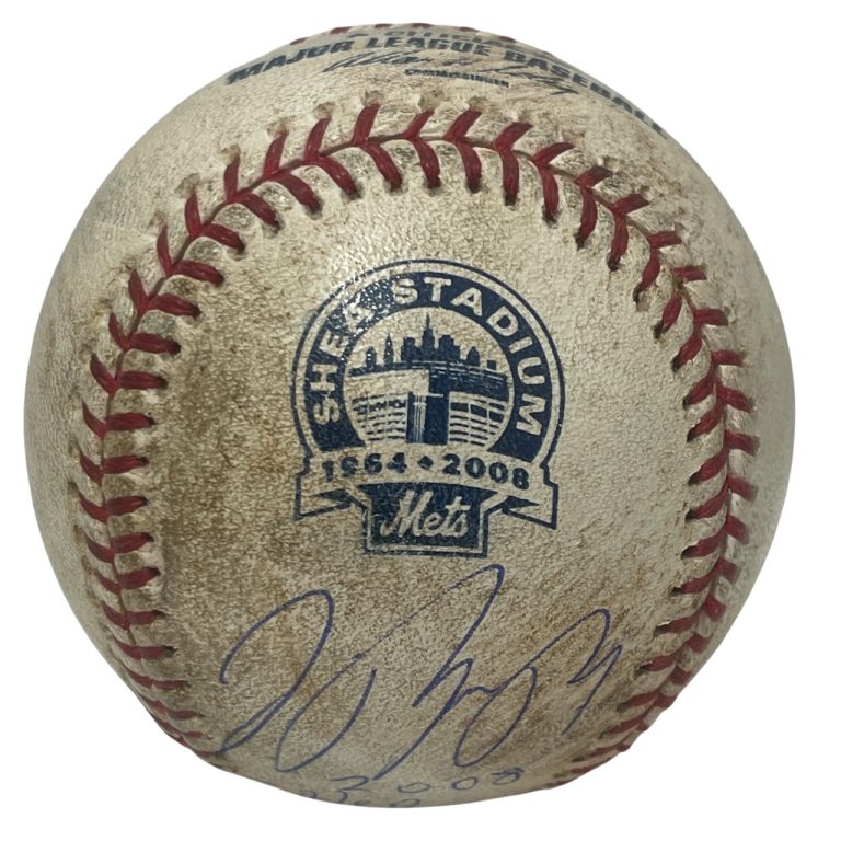 Jose Reyes Signed ROMLB Game Used Baseball Mets w/ 2008 Shea Good Bye PSA COA
