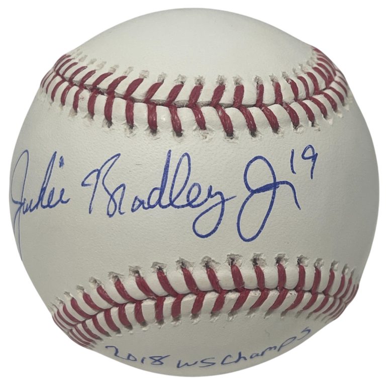 Jackie Bradley Jr Signed ROMLB Baseball Red Sox w/ 2018 WS Champs JSA COA