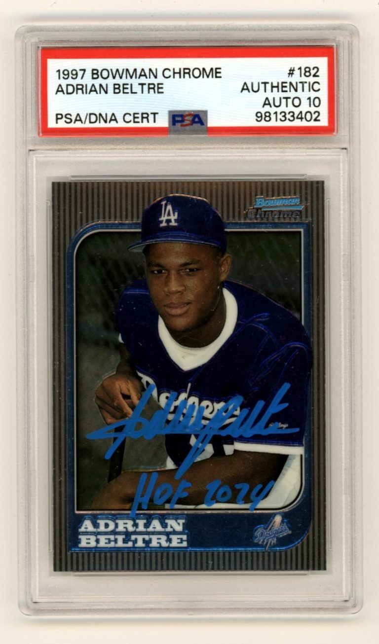 Adrian Beltre 1997 Bowman Chrome #182 RC Signed w/ HOF 2024 PSA 10 Auto Dodgers