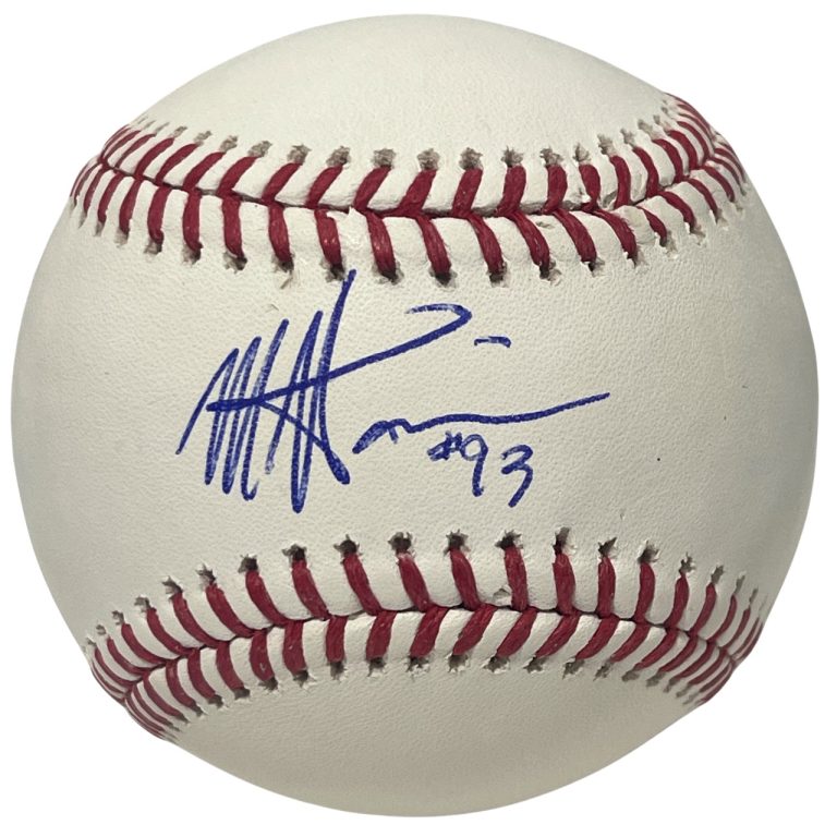 Monte Harrison Signed Autographed ROMLB Baseball Marlins Razorbacks LSCM COA B