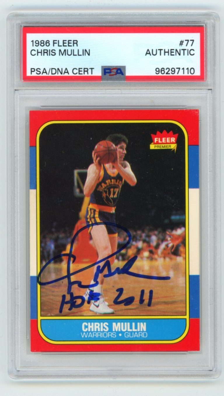 Chris Mullin 1986-87 Fleer #77 Rookie RC Signed w/ HOF 2011 PSA Authentic Auto