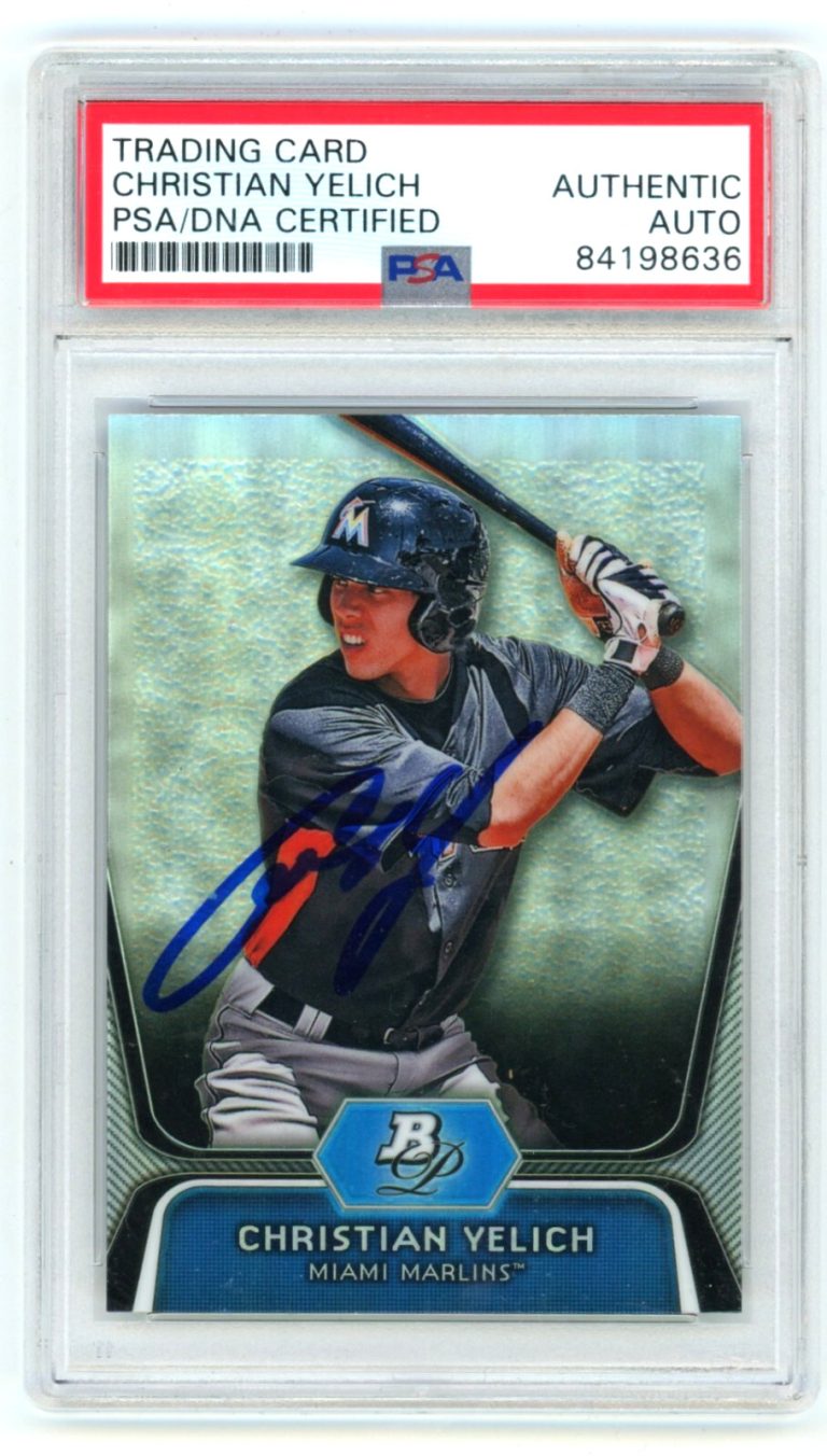 Christian Yelich 2012 Bowman Platinum #BPP49 Refractor RC PSA Authentic Auto