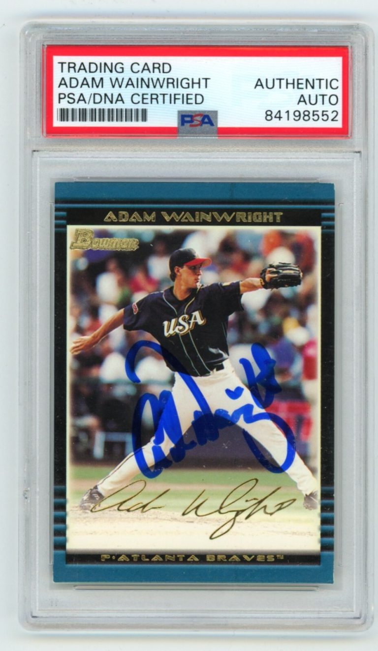 Adam Wainwright 2002 Bowman Draft Prospects Gold #BDP128 Rookie RC PSA Auto