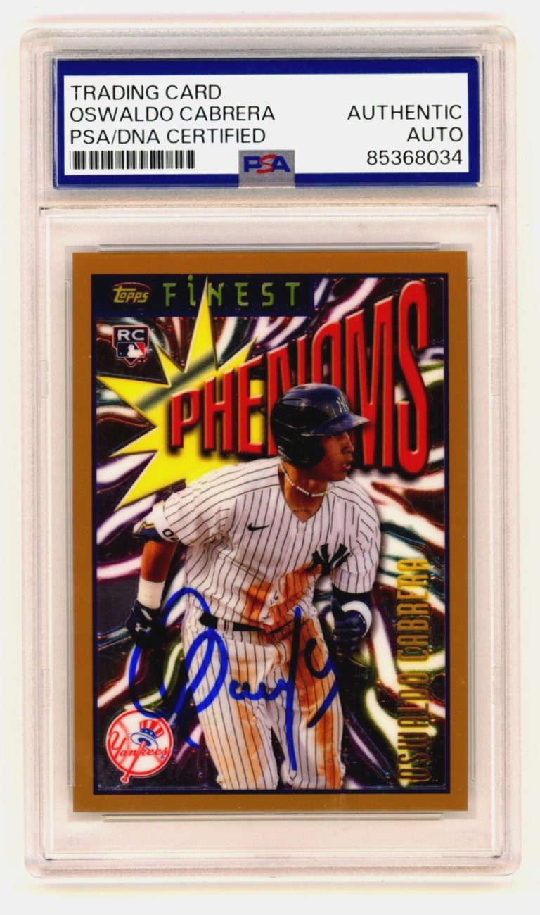 Oswaldo Cabrera 2023 Topps Finest Flashbacks Phenoms Signed Rookie RC PSA Auto