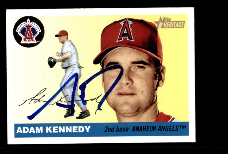 Signed Baseball Card Auto Adam Kennedy 2004 Topps Heritage #288 Anaheim Angels