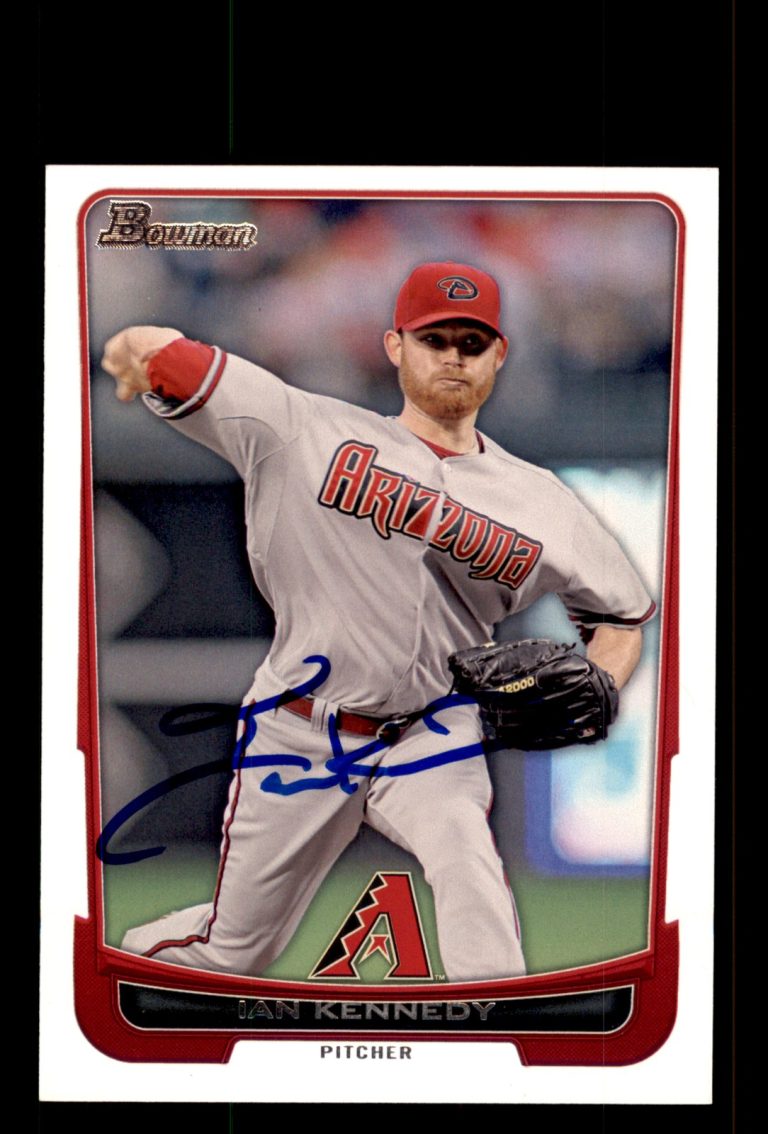 Signed Baseball Card Auto Ian Kennedy 2012 Bowman #107 Arizona Diamondbacks