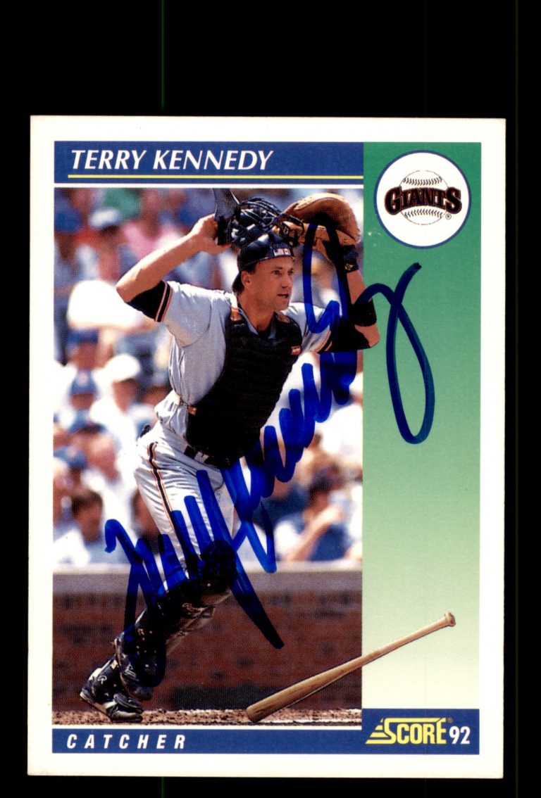 Signed Baseball Card Auto Terry Kennedy 1992 Score #503 San Francisco Giants