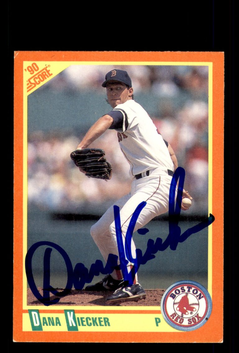 Signed Baseball Card Auto Dana Kiecker 1990 Score #102T Boston Red Sox