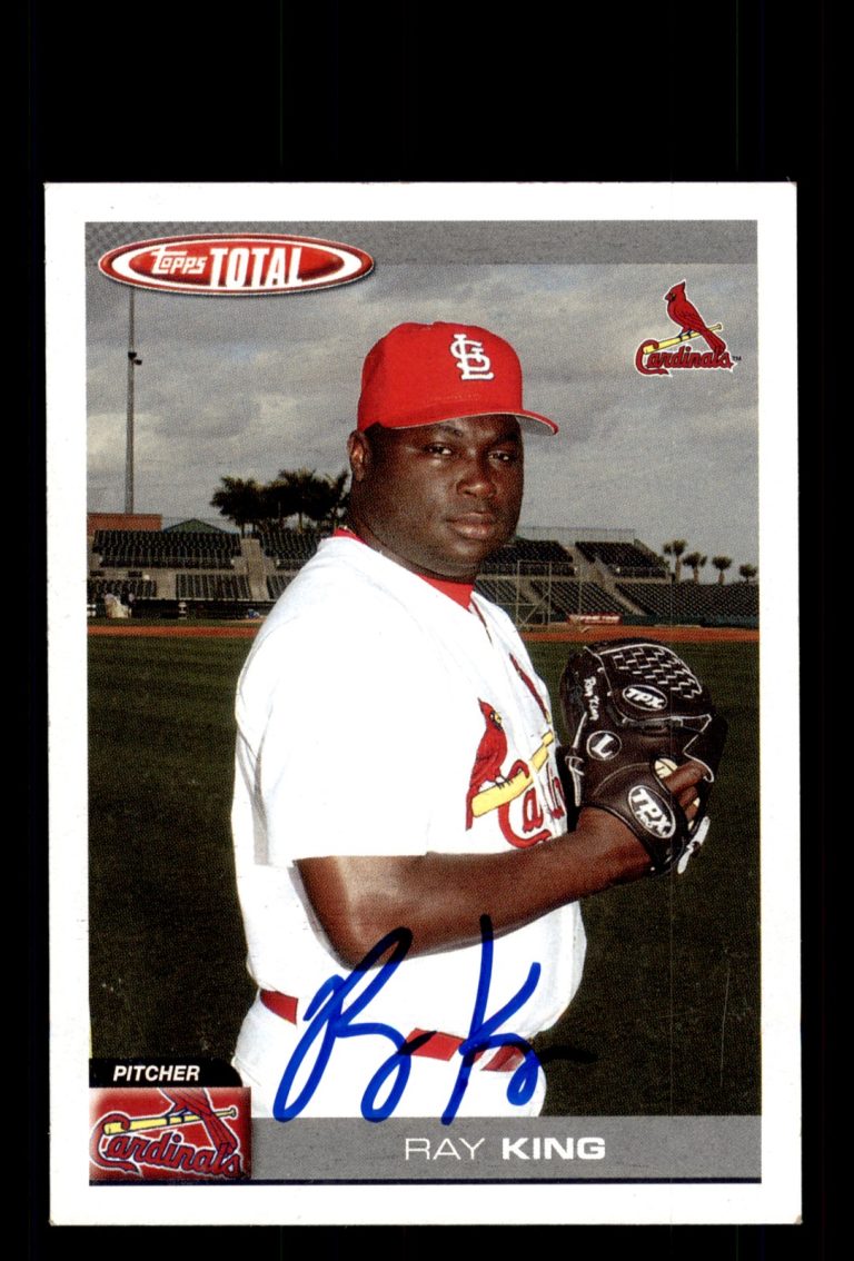 Signed Baseball Card Auto Ray King 2004 Topps Total #393 St. Louis Cardinals
