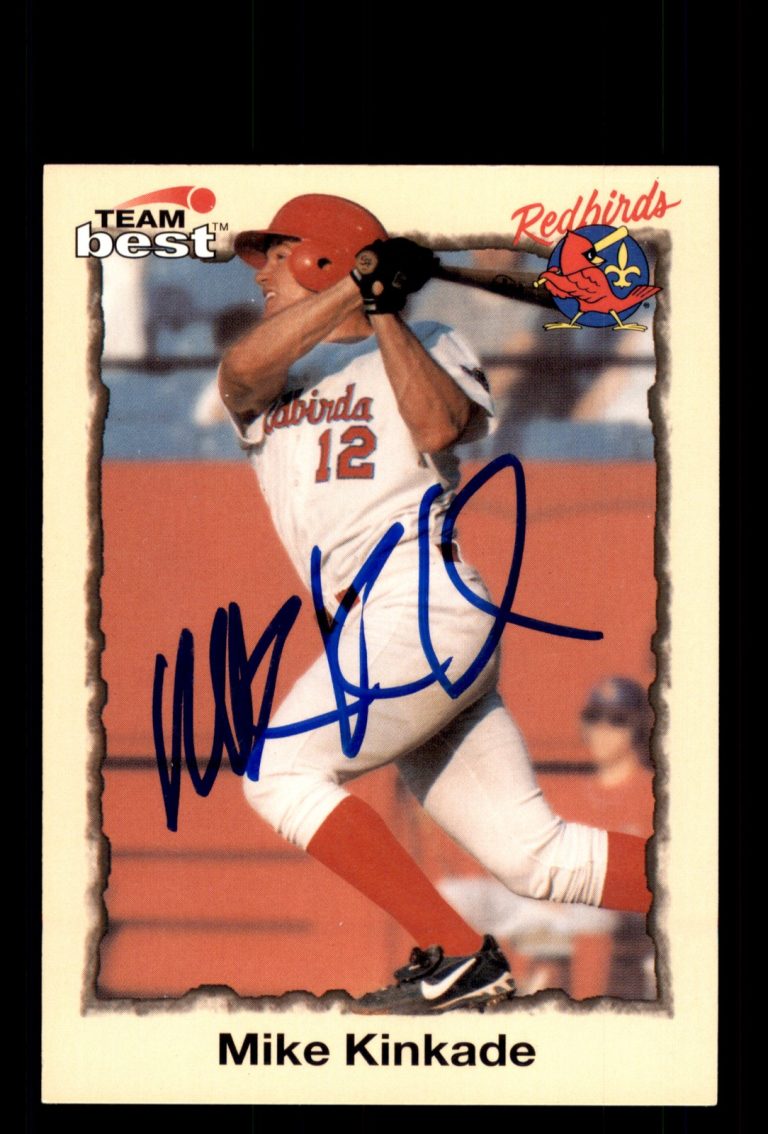 Signed Baseball Card Auto Mike Kinkade 1998 Team Best #72 Louisville Redbirds