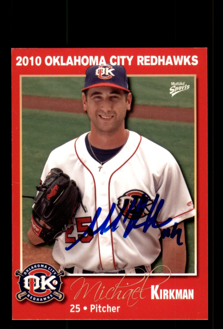 Signed Baseball Card Auto Michael Kirkman 2010 MultiAd Oklahoma City RedHawks