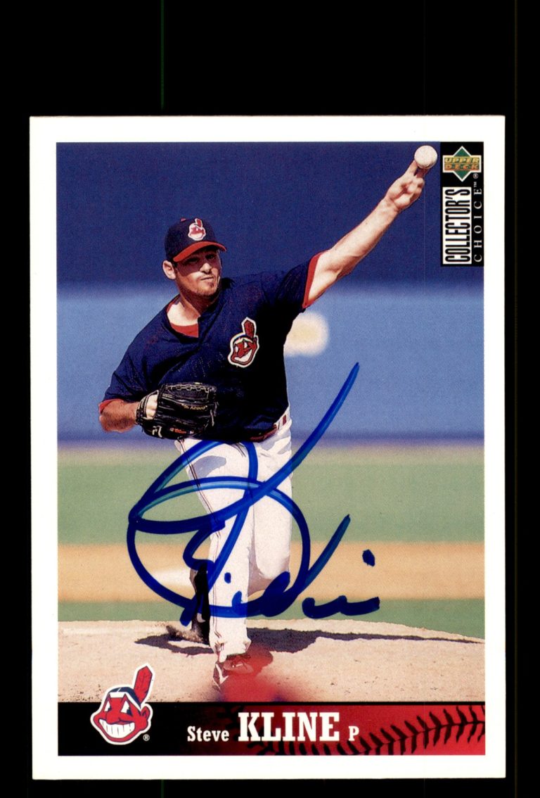 Signed Baseball Card Auto Steve Kline 1997 Collector's Choice #315 Indians
